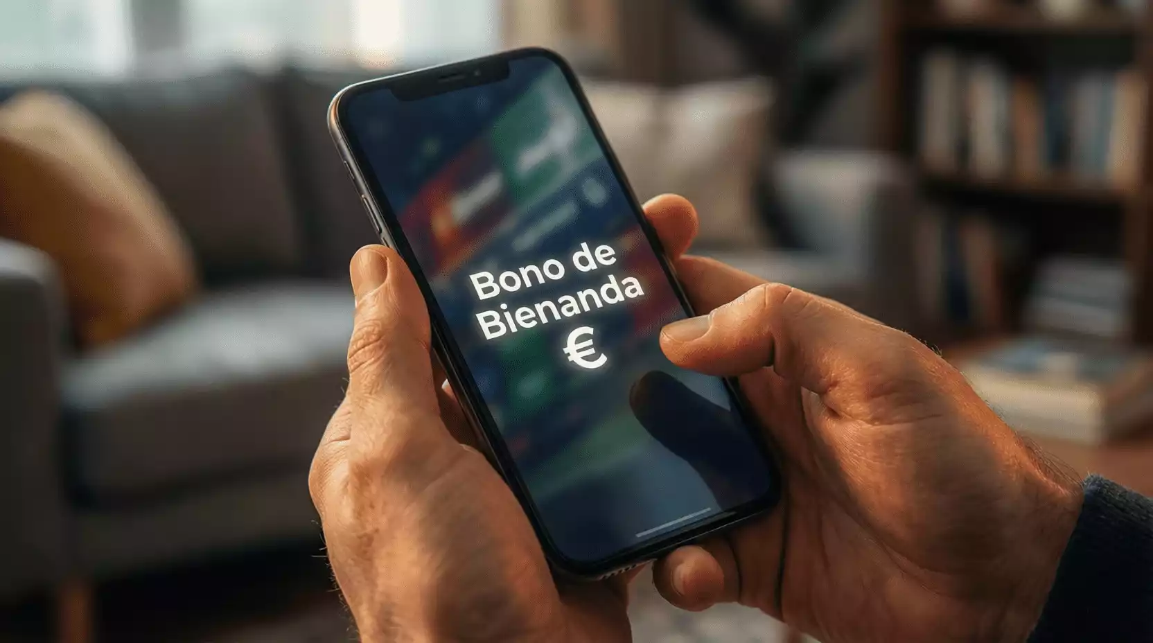 Persona recibiendo un bono de bienvenida en una casa de apuestas