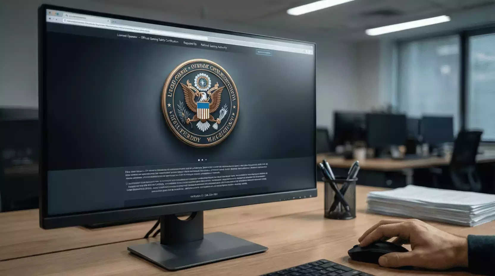 Sello oficial de Juego Seguro de la DGOJ en pantalla de ordenador