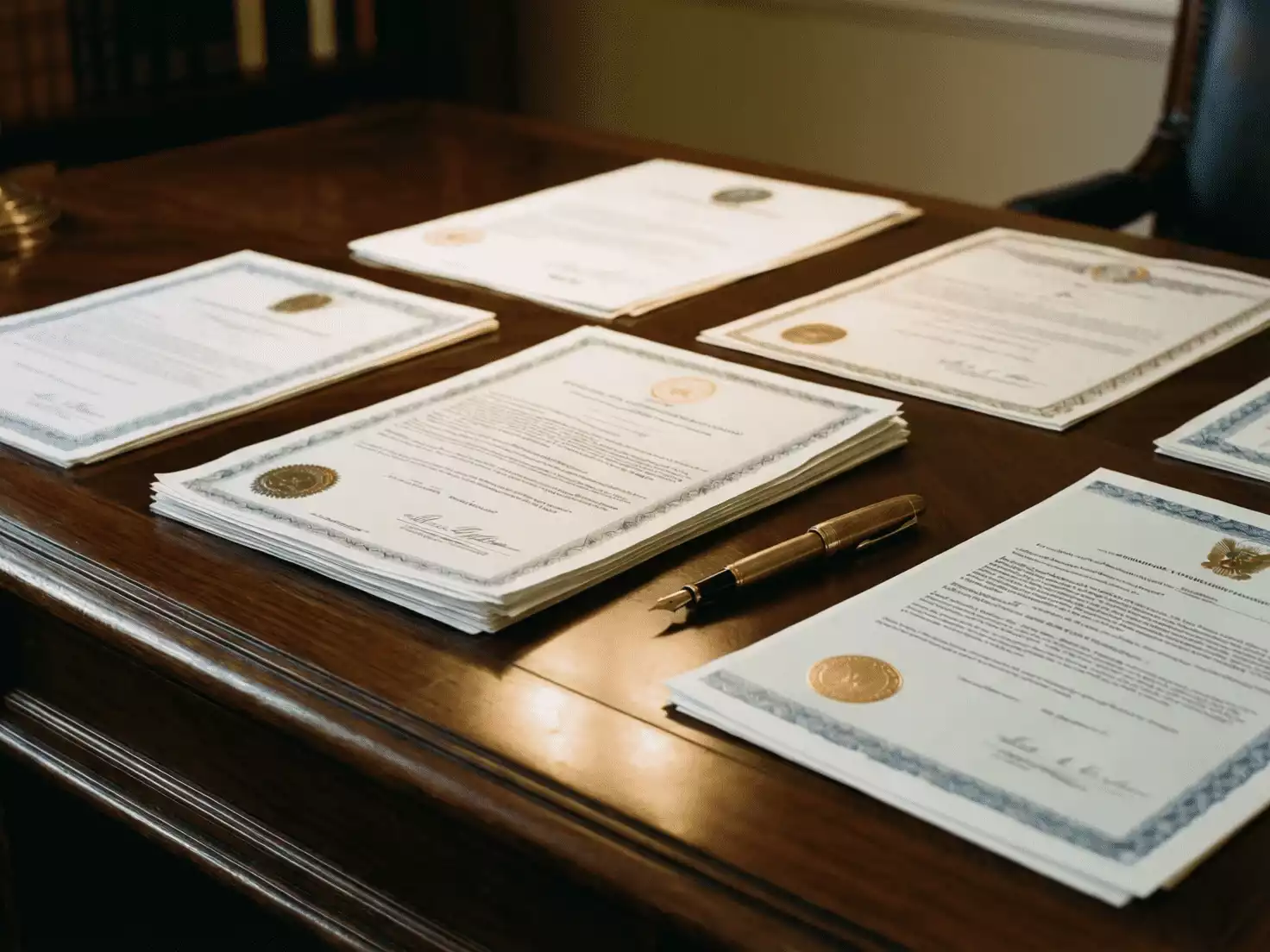 Documentos oficiales y certificados de licencia de operadores de juego