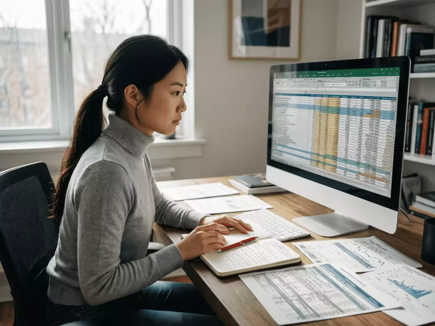 Persona realizando análisis estadístico de probabilidades deportivas