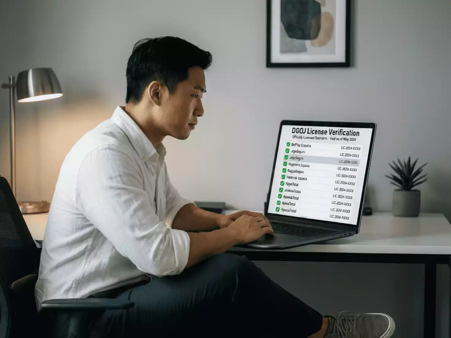 Proceso de verificación de licencia DGOJ en una casa de apuestas online