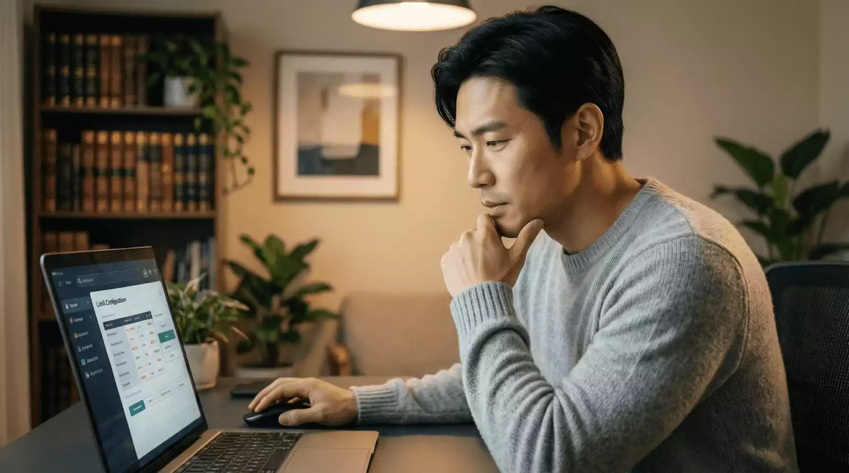 Persona configurando límites de juego responsable en una plataforma de apuestas