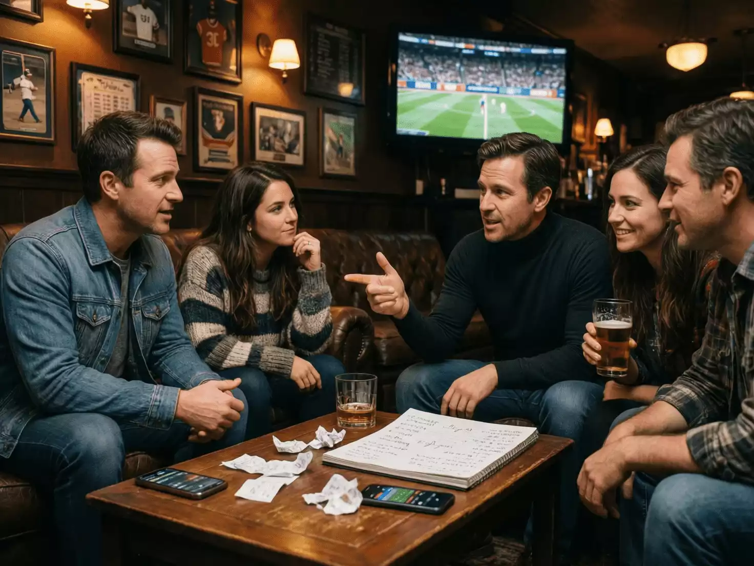 Grupo de apostadores discutiendo usando terminología especializada