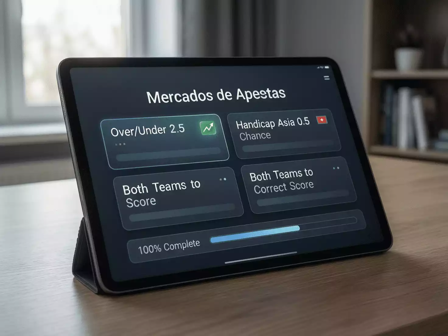 Pantalla mostrando diferentes tipos de mercados de apuestas deportivas