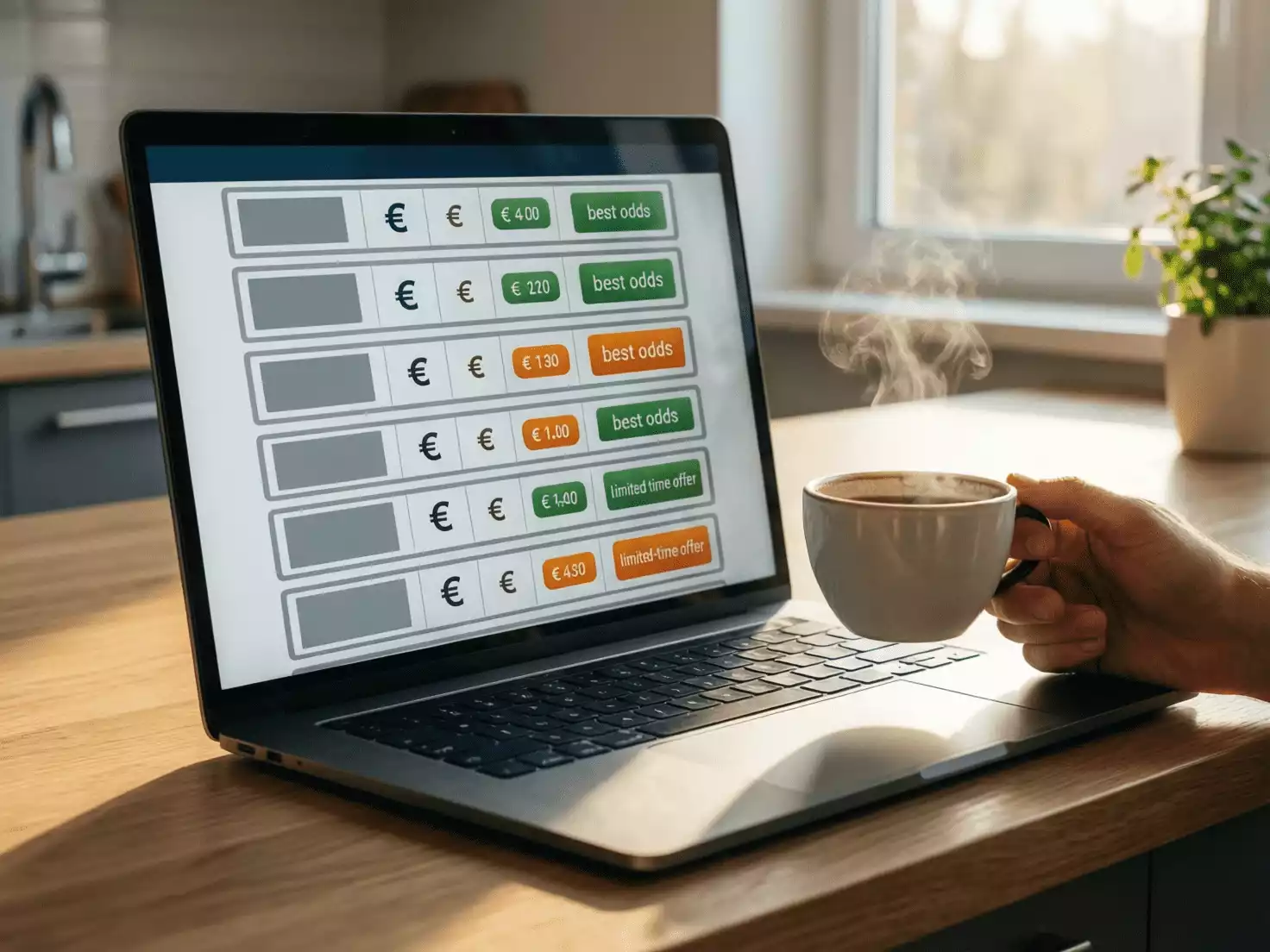 Comparador mostrando diferentes supercuotas de varias casas de apuestas