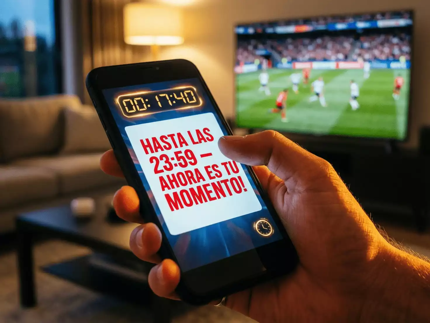 Persona aprovechando una oferta de supercuota en el momento oportuno