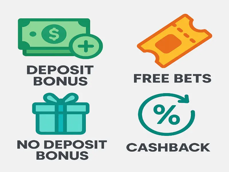 Infografía de tipos de bonos de apuestas deportivas